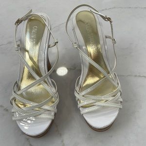 Colin Stuart Platform Wedges Faux wood Heels